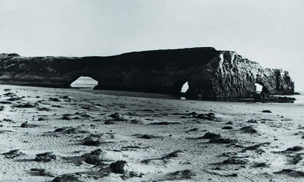 The three natural bridges circa 1900. Photo courtesy of Frank Perry and UCSC Special Collections.