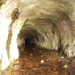 Liddel Creek draining through the man-made tunnel (drilled in 1907/1908) in the Santa Cruz Mudstone