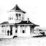 The Vue de L’eau streetcar station and observatory, circa 1894. It’s hard to see but a street car is arriving at the station. Photo courtesy of the Santa Cruz City-County Library System.