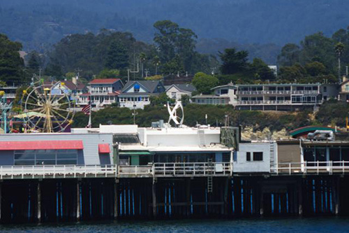 The CERF wind turbine from the water. Picture © Tiffany Wise-West/UCSC.