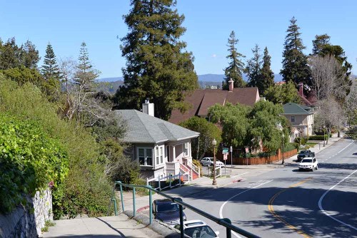 View from the landing of the Walnut Avenue stairs.