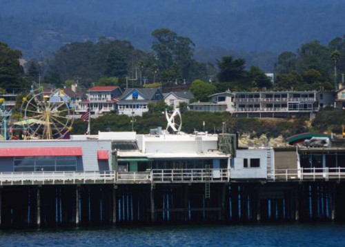 The CERF wind turbine from the water. Picture © Tiffany Wise-West/UCSC.