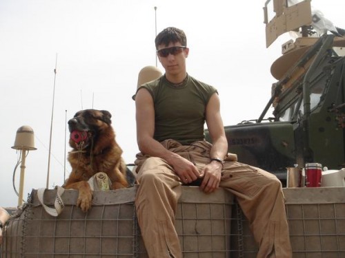 Marine K9 Lex with Cpl Dustin J. Lee. Photo by L. Rich.