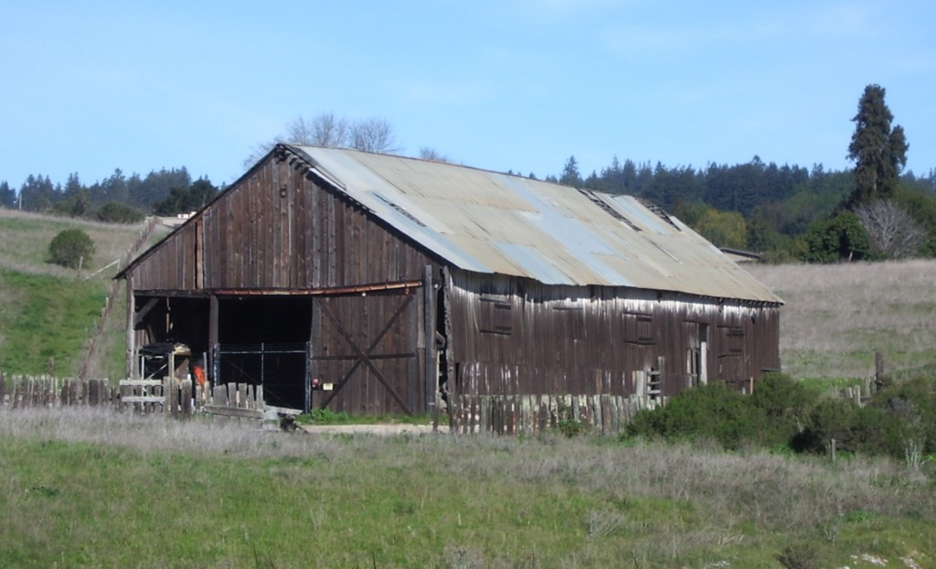 The original Hay Barn as it looked in 2005. Photo courtesy of the Friends of the Cowell Lime Works Historic District.