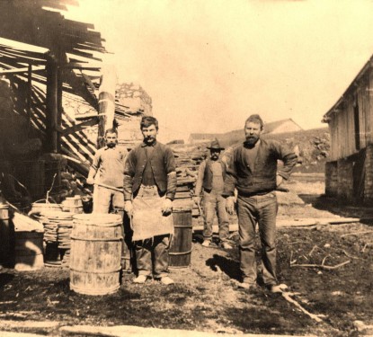 Lime kiln workers. Photo courtesy of the Friends of the Cowell Lime Works Historic District.