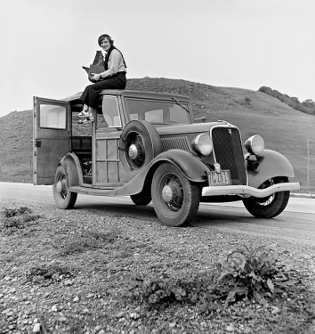 A photo of Dorothea Lange by Robert Partridge. Made available by Library of Congress and Wikipedia  Wikipedia.
