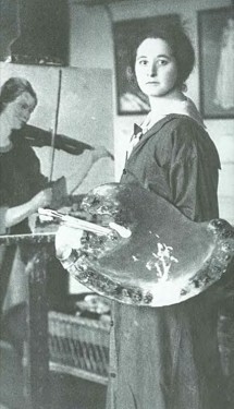 “Henrietta Shore in her Los Angeles studio,” c. 1915  (Photo: Andrée Hollingrake Dell collection, photographer unknown.) 